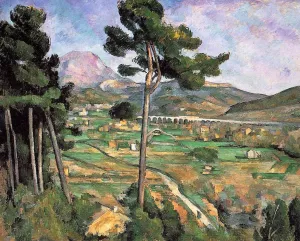 Landscape with Viaduct - Mont Sainte-Victoire by Paul Cezanne Oil Painting