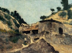 Landscape with Watermill Oil painting by Paul Cezanne