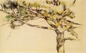 Large Pine study painting by Paul Cezanne