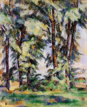 Large Trees at Jas de Bouffan by Paul Cezanne - Oil Painting Reproduction