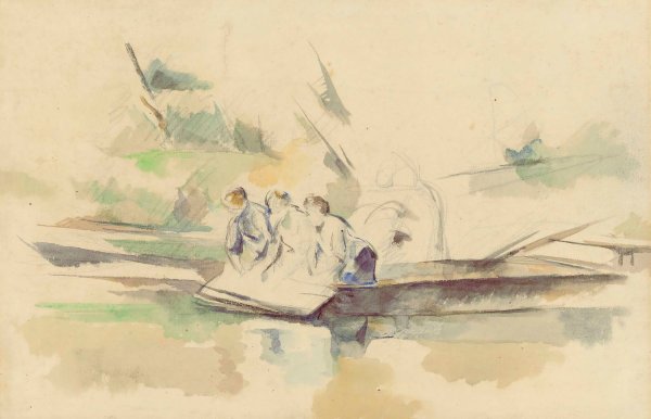 Laveuses  by Paul Cezanne - Hand-Painted Oil Painting Reproduction