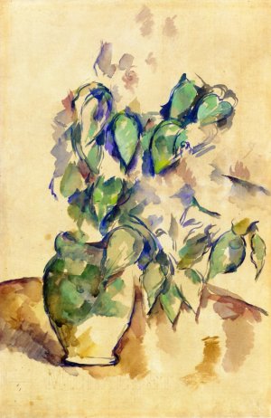 Leaves in a Green Pot by Paul Cezanne Oil Painting
