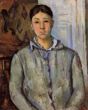 Madame Cezanne in Blue also known as Sant Van Victoria by Paul Cezanne Oil Painting