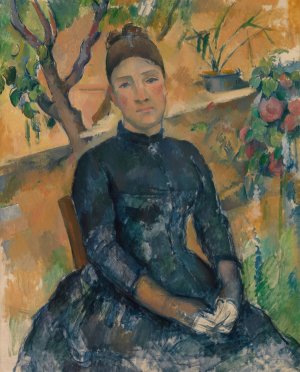 Madame Cezanne in the Conservatory by Paul Cezanne Oil Painting