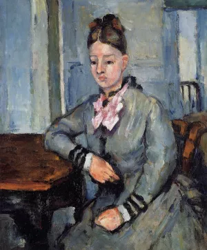 Madame Cezanne Leaning on Her Elbow painting by Paul Cezanne