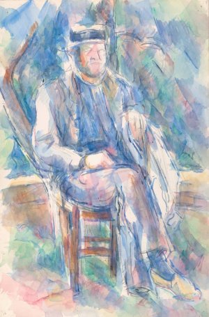 Man Wearing a Straw Hat by Paul Cezanne Oil Painting