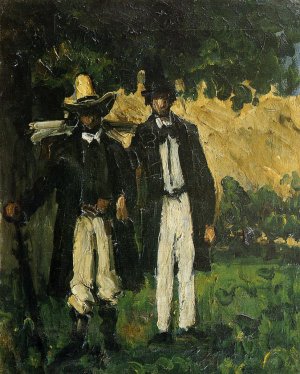 Marion and Valabregue Setting out for Motif Oil painting by Paul Cezanne