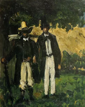 Marion and Valabregue Setting out for Motif by Paul Cezanne - Oil Painting Reproduction