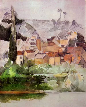 Medan: Chateau and Village painting by Paul Cezanne