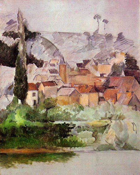 Main Product Photo of Medan: Chateau and Village Painting by Paul Cezanne