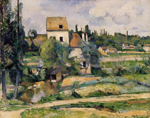 Main Product Photo of Mill on the Couleuvre at Pontoise Painting by Paul Cezanne