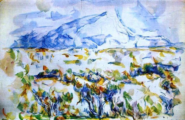 Mont Sainte-Victoire by Paul Cezanne - Hand-Painted Oil Painting Reproduction