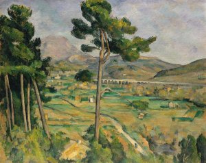 Mont Sainte-Victoire and the Viaduct of the Arc River Valley by Paul Cezanne Oil Painting