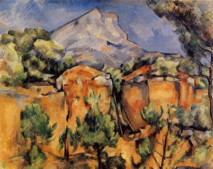 Mont Sainte-Victoire Seen from the Bibemus Quarry Oil painting by Paul Cezanne