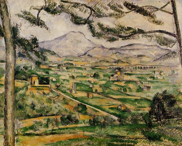 Main Product Photo of Mont Sainte-Victoire with Large Pine Painting by Paul Cezanne