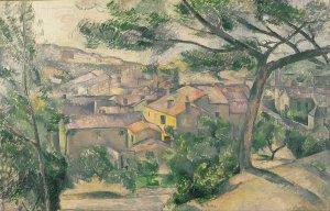 Morning View of L'Estaque Against the Sunlight by Paul Cezanne Oil Painting