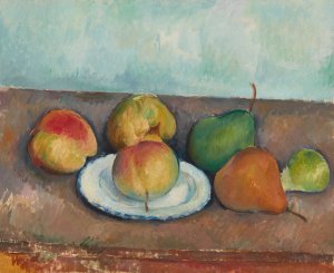 Nature morte; pommes et poires by Paul Cezanne Oil Painting