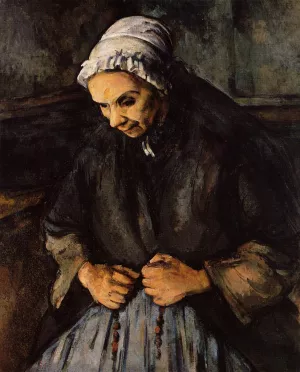 Old Woman with a Rosary Oil painting by Paul Cezanne