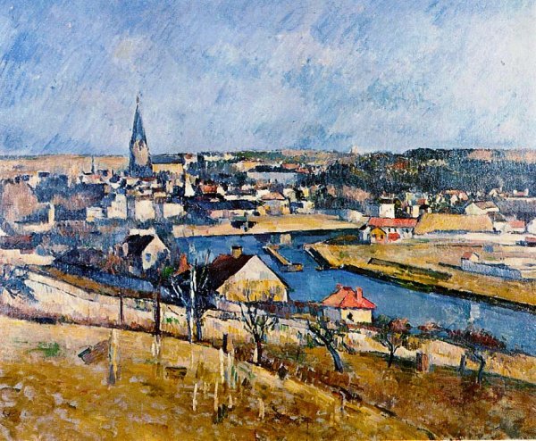 Main Product Photo of Paysage d'Ile de France Painting by Paul Cezanne