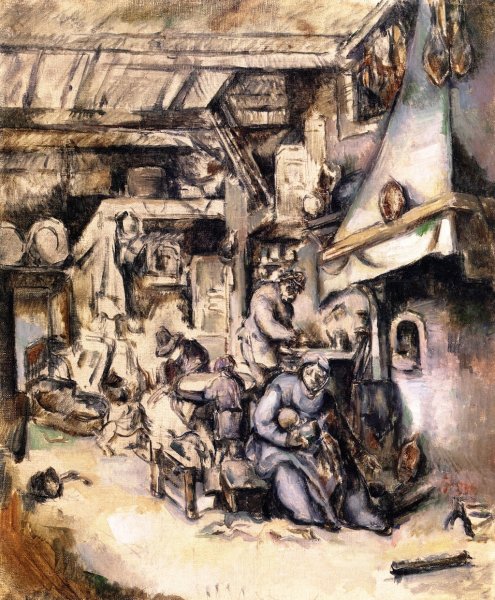 Peasant Family by Paul Cezanne - Hand-Painted Oil Painting Reproduction