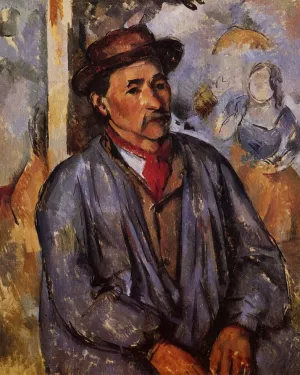 Peasant in a Blue Smock by Paul Cezanne - Oil Painting Reproduction