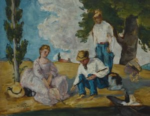 Picnic on a Riverbank by Paul Cezanne Oil Painting