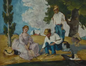 Picnic on a Riverbank by Paul Cezanne Oil Painting