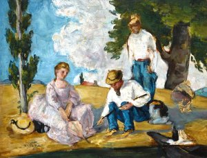Picnic on a Riverbank by Paul Cezanne Oil Painting