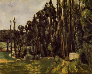 Poplars painting by Paul Cezanne