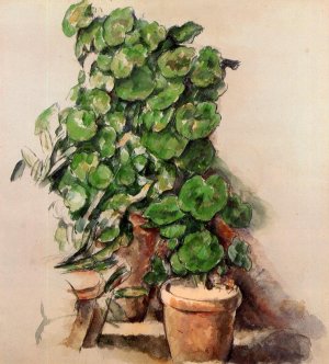 Pots of Geraniums by Paul Cezanne Oil Painting
