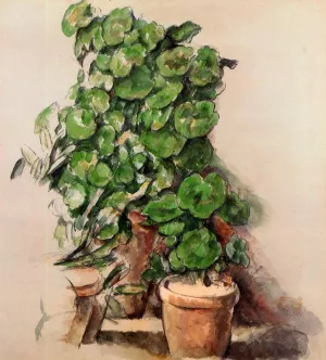 Pots of Geraniums by Paul Cezanne Oil Painting