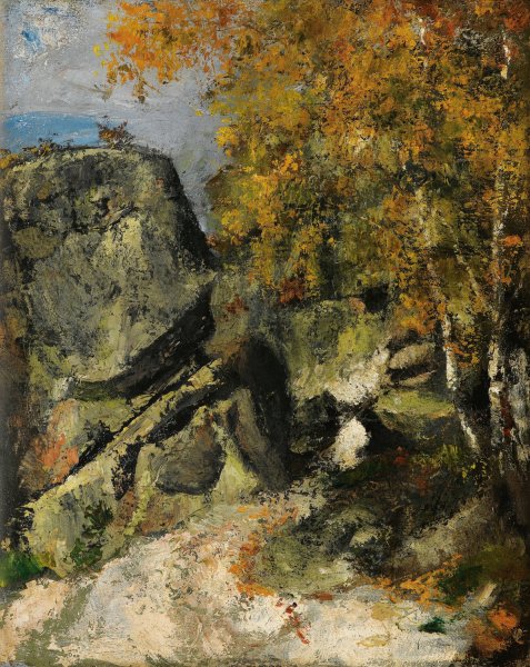 Rochers Dans La Foret, Fontainebleau  by Paul Cezanne - Hand-Painted Oil Painting Reproduction