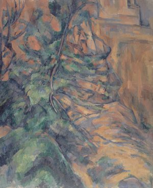 Rochers et branches a Bibemus by Paul Cezanne Oil Painting