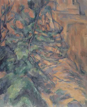 Rochers et branches a Bibemus by Paul Cezanne Oil Painting
