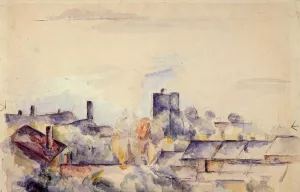 Roof in L'Estaque painting by Paul Cezanne