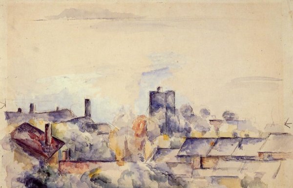 Roof in L'Estaque by Paul Cezanne - Hand-Painted Oil Painting Reproduction