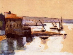 Seascape Oil painting by Paul Cezanne