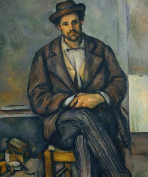 Seated Peasant  by Paul Cezanne - Hand-Painted Oil Painting Reproduction