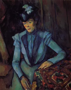 Seated Woman in Blue by Paul Cezanne - Oil Painting Reproduction