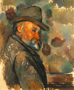 Self Portrait in a Felt Hat painting by Paul Cezanne