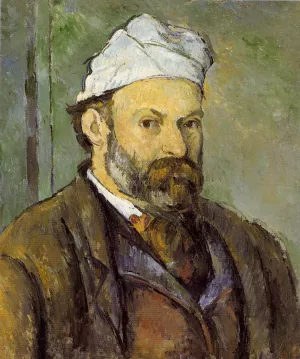 Self Portrait in a White Cap by Paul Cezanne Oil Painting