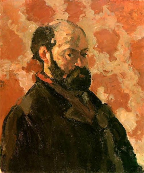 Main Product Photo of Self Portrait with a Rose Background Painting by Paul Cezanne