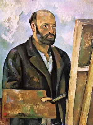 Self Portrait with Palette painting by Paul Cezanne