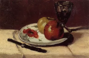 Still Life - Apples and a Glass by Paul Cezanne Oil Painting