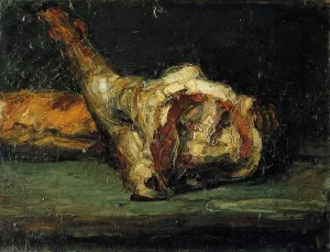 Still Life - Bread and Leg of Lamb by Paul Cezanne Oil Painting