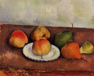 Still Life - Plate and Fruit by Paul Cezanne Oil Painting