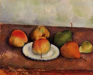 Still Life - Plate and Fruit by Paul Cezanne - Oil Painting Reproduction