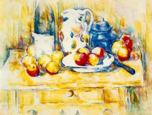 Still Life with Apples, a Bottle and a Milk Pot by Paul Cezanne Oil Painting