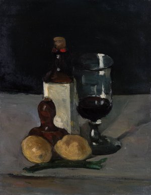 Still Life with Bottle, Glass, and Lemons by Paul Cezanne Oil Painting