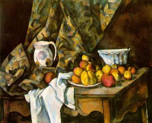 Still Life with Flower Holder Oil painting by Paul Cezanne